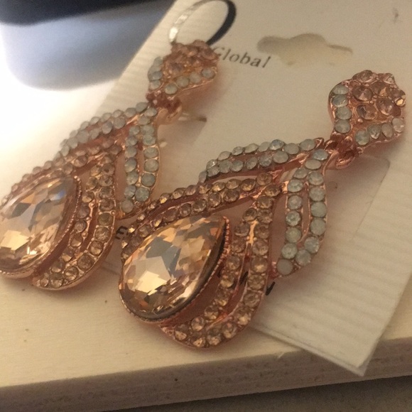 Leaf Drop Earrings Peachy Color - Picture 5 of 7